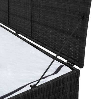 vidaXL fekete polyrattan kerti tárolóláda 150 x 50 x 60 cm