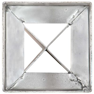 vidaXL 12 db ezüstszínű horganyzott acél kerítéstüske 10 x 10 x 91 cm