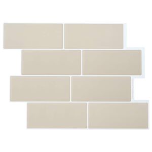 vidaXL Metr&oacute;csempe 10 db B&eacute;zs 29 x 21 cm Poliuret&aacute;n &eacute;s PET