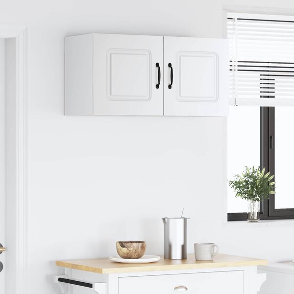 vidaXL Konyhaszekr&eacute;ny t&aacute;rol&oacute;val Kalmar Feh&eacute;r 80 x 31 x 40 cm Faanyag