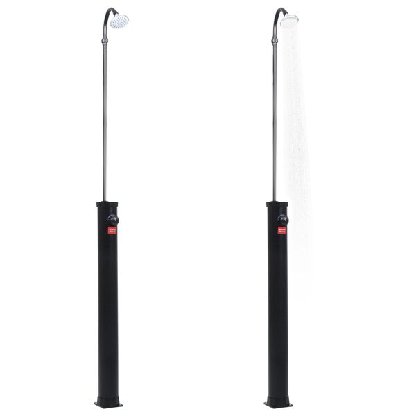 vidaXL fekete napelemes kerti zuhany 215 cm 8 l