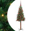 vidaXL Karcs&uacute; kar&aacute;csonyfa Z&ouml;ld 150 cm PVC &eacute;s t&ouml;m&ouml;r fenyőfa