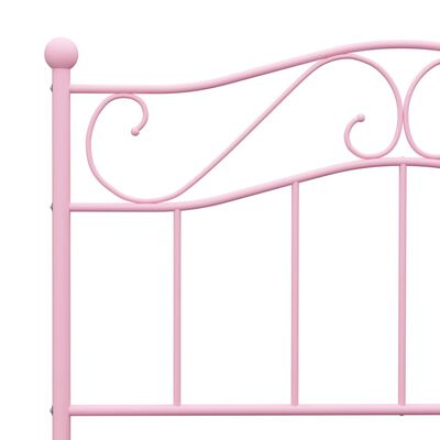 vidaXL rózsaszín fém ágykeret 100 x 200 cm