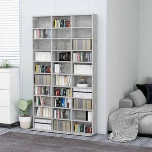 vidaXL betonsz&uuml;rke szerelt fa CD-szekr&eacute;ny 102 x 16 x 177,5 cm