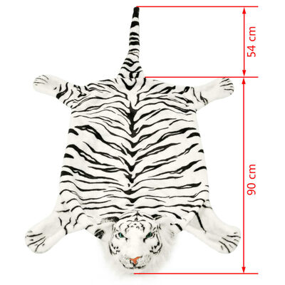 vidaXL fehér plüss tigris szőnyeg 144 cm