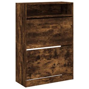 vidaXL f&uuml;st&ouml;s t&ouml;lgy cipőszekr&eacute;ny 2 kihajthat&oacute; fi&oacute;kkal 80x34x116 cm