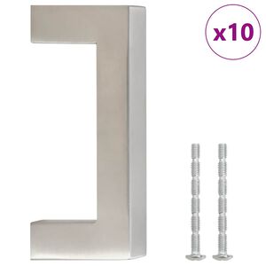 vidaXL 10 db ez&uuml;st rozsdamentes ac&eacute;l szekr&eacute;nyfoganty&uacute; 64 mm