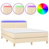 vidaXL kr&eacute;msz&iacute;nű sz&ouml;vet rug&oacute;s &eacute;s LED-es &aacute;gy matraccal 140x200 cm