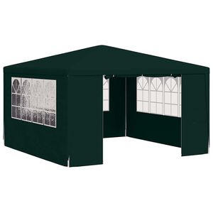 vidaXL z&ouml;ld rendezv&eacute;nys&aacute;tor oldalfalakkal 4 x 4 m 90 g/m&sup2;