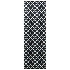vidaXL Szőnyeg fut&oacute; LESAKA Fekete &eacute;s feh&eacute;r 50 x 100 cm Gy&eacute;m&aacute;nt b&aacute;rsony
