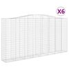 vidaXL 6 db &iacute;ves horganyzott vas gabion kos&aacute;r 400x50x200/220 cm