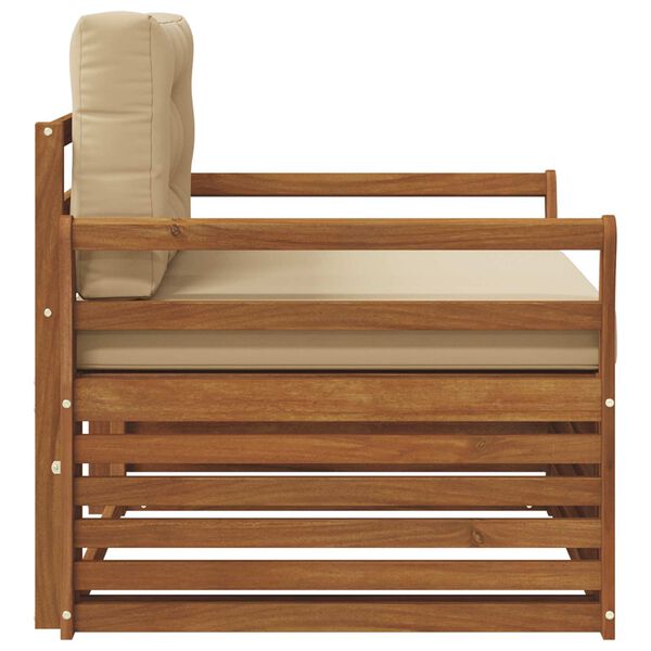 vidaXL K&uuml;lt&eacute;ri kanap&eacute; szett T&ouml;m&ouml;r ak&aacute;cfa &eacute;s poli&eacute;szter Term&eacute;szetes