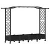 vidaXL Magas&iacute;tott &Aacute;gy Trellis-szel &eacute;s Tetővel Fekete 207 x 40 x 129 cm