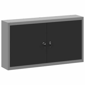 vidaXL Szersz&aacute;m szekr&eacute;ny polcokkal Fekete &eacute;s Sz&uuml;rke 100 x 20 x 55 cm