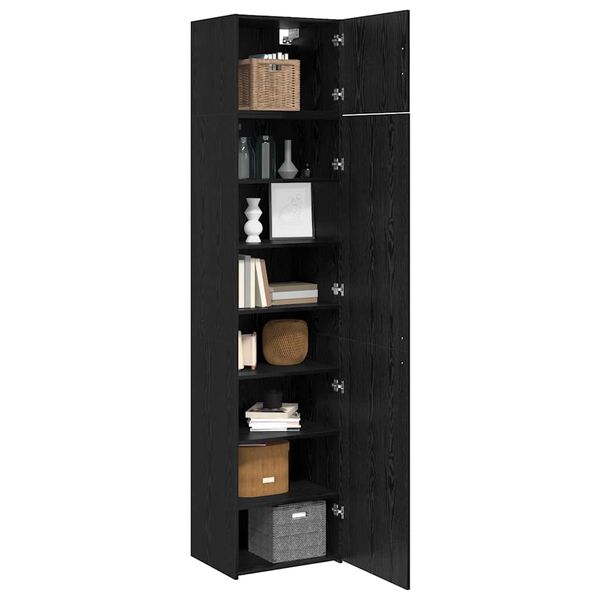 vidaXL Sz&eacute;f 3 pcs Fekete t&ouml;lgy