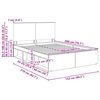 vidaXL Ágykeret fejtámlával fiókkal Fehér 150 x 200 cm Tömör fenyőfa