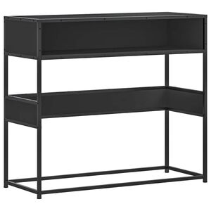 vidaXL fekete szerelt fa t&aacute;lal&oacute;asztal 90x35x80 cm