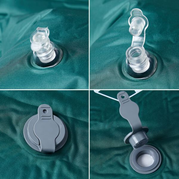 vidaXL 1 személyes zöld önfelfújó kempingmatrac párnával