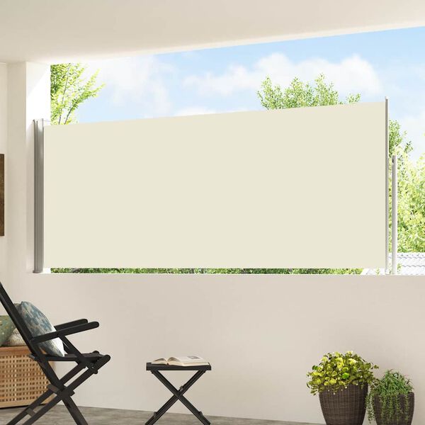 vidaXL kr&eacute;msz&iacute;nű beh&uacute;zhat&oacute; oldals&oacute; teraszi napellenző 120 x 500 cm