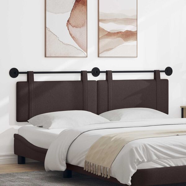 vidaXL Fali Fejt&aacute;mla Egysz&iacute;nű S&ouml;t&eacute;t Barna 190 x 55 x 5 cm sz&ouml;vet