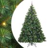 vidaXL Mű kar&aacute;csonyfa 300 LED-del &aacute;llv&aacute;nnyal Z&ouml;ld 240 cm PE &eacute;s PVC