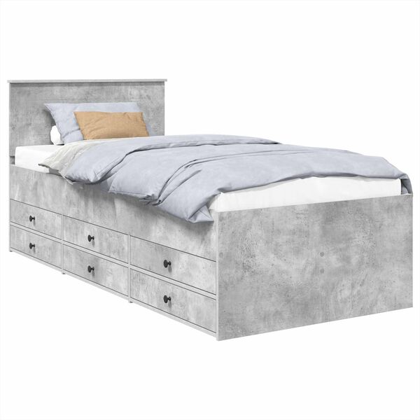 vidaXL Nappali&aacute;gy fi&oacute;kkal Beton Sz&uuml;rke &eacute;s Fekete 100 x 200 cm Faanyag