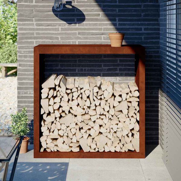 vidaXL tűzifa &aacute;llv&aacute;ny 100x40x100 cm időj&aacute;r&aacute;s&aacute;ll&oacute; ac&eacute;l