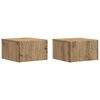 vidaXL Fali oldalt&aacute;bla 2 pcs K&eacute;zműves T&ouml;lgy 34,5 x 33 x 20 cm