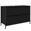 vidaXL fekete t&ouml;lgy f&uuml;rdőszobai mosd&oacute;szekr&eacute;ny fi&oacute;kokkal 90x34,5x60 cm