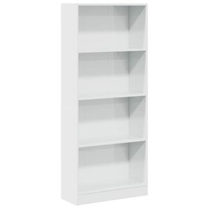 vidaXL magasf&eacute;nyű feh&eacute;r szerelt fa k&ouml;nyvespolc 60 x 24 x 143 cm