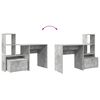vidaXL Asztal fiókkal Beton Szürke 131,5 x 50 x 106,5 cm Faanyag
