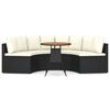 vidaXL 5 r&eacute;szes fekete polyrattan kerti kanap&eacute;szett p&aacute;rn&aacute;kkal