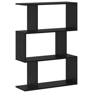 vidaXL K&ouml;nyvespolc 3 szintes 70 x 24 x 97 cm Szerelt Fa Fekete t&ouml;lgy