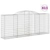 vidaXL 13 db &iacute;ves horganyzott vas gabion kos&aacute;r 300x50x120/140 cm