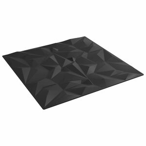 vidaXL Fali panelek 12 db 50 x 50 cm Fekete XPS Hab