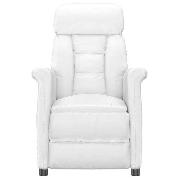 vidaXL feh&eacute;r műbőr d&ouml;nthető fotel