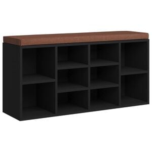 vidaXL fekete szerelt fa cipőt&aacute;rol&oacute; pad 103x30x48 cm