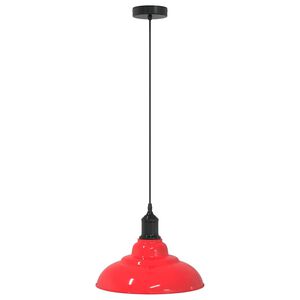 vidaXL f&uuml;ggeszt&eacute;kl&aacute;mpa magass&aacute;ga &aacute;ll&iacute;that&oacute; E27 f&eacute;nyes piros &Oslash;31cm f&eacute;m