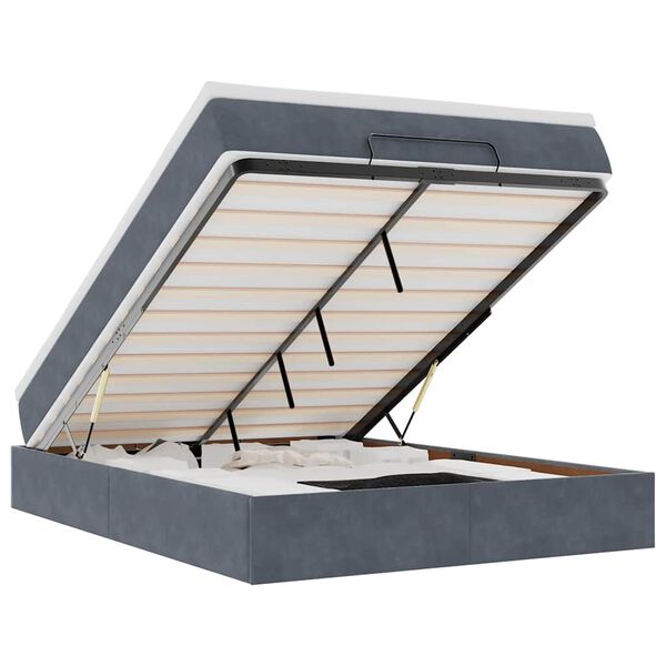 vidaXL Ottom&aacute;n &aacute;gykeret matraccal s&ouml;t&eacute;t sz&uuml;rke 140x190cm b&aacute;rsony