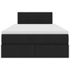 vidaXL Ágy tárolóval és LED lámpával Fekete 120 x 190 cm Poliészter