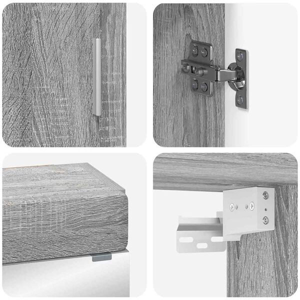 vidaXL F&uuml;rdőszoba b&uacute;tor szett fi&oacute;kkal TULUM Sz&uuml;rke Sonoma Faanyag