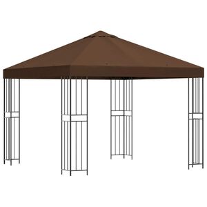 vidaXL Pavilon 3 x 3 m Barna Poli&eacute;szter &eacute;s ac&eacute;l 190 gsm
