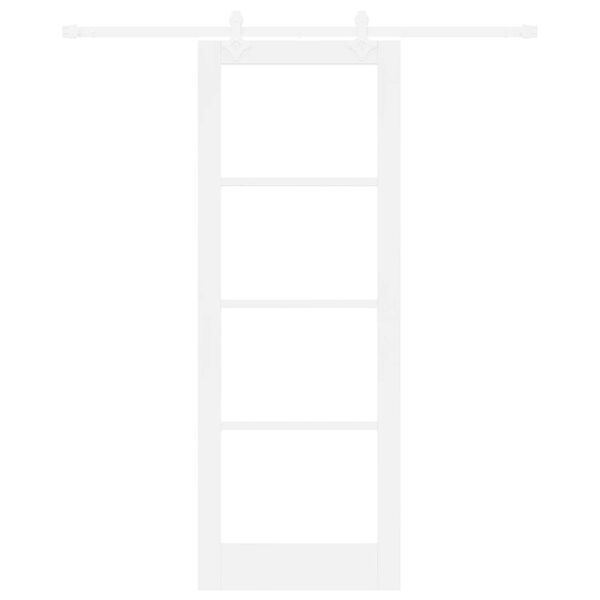 vidaXL Csúszó ajtó Fehér 78 x 211 cm Tömör fenyőfa és üveg