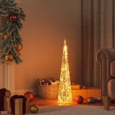 vidaXL karácsonyi meleg fehér fényű akril fénykúp 30 db LED 60 cm