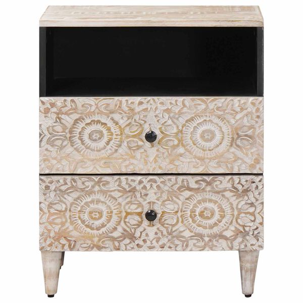 vidaXL &Aacute;gyt&aacute;rol&oacute; szekr&eacute;ny fi&oacute;kkal Feh&eacute;r 50 x 33 x 60 cm T&ouml;m&ouml;r Mang&oacute;f&aacute;t