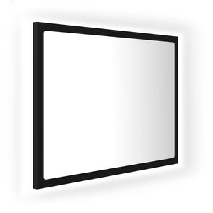 vidaXL fekete akril LED-es f&uuml;rdőszobai t&uuml;k&ouml;r 60x8,5x37 cm