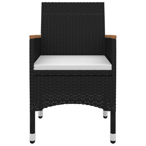 vidaXL 3 r&eacute;szes polyrattan &eacute;s &uuml;veg kerti &eacute;tkezőgarnit&uacute;ra p&aacute;rn&aacute;kkal