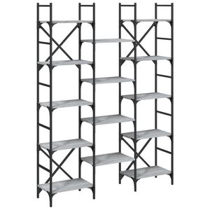 vidaXL sz&uuml;rke sonoma sz&iacute;nű szerelt fa k&ouml;nyvespolc 127,5x28,5x172,5 cm