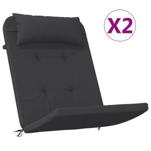 vidaXL 2 db fekete oxford-sz&ouml;vet Adirondack-sz&eacute;kp&aacute;rna