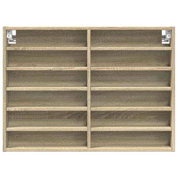 vidaXL sonoma t&ouml;lgy sz&iacute;nű szerelt fa vitrinszekr&eacute;ny 80 x 8,5 x 58 cm